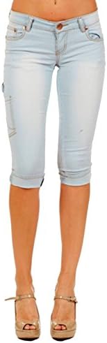 JCreations 2608 Women Capri Jeans, Perfectly Shaping Stretchy Denim Capri, Easy-Fit