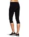 ABUSA Cotton Yoga Capri Pants Women's Tummy Control Workout Leggings Non See-Through Fabric M Black