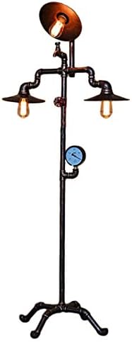 Floor Lamp Industrial Vintage Floor Lamp European Retro Wrought Iron Floor Lamp Living Room Study Vertical Tube Lamp Household Lamp
