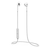 Bluetooth Earphones, Wireless Headphones Noise Cancelling Headset with Mic In-Ear Sports Earbuds HD Stereo Sweatproof For Apple iphoneX/8/8 Plus/7/7 Plus/6s/6s Plus/Samsung (White)