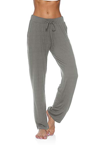 DIBAOLONG Womens Yoga Pants Wide Leg Comfy Drawstring Loose Straight Lounge Running Workout Legging Charcoal Grey XL