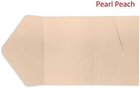 CustomFest Retangolo 100Pcs Pocket + Matching Envelop + RSVP Envelop, Pearl Peach, Fits 5 x 7" Card, for Greeting, Wedding, Engagment, Party, Anniversary