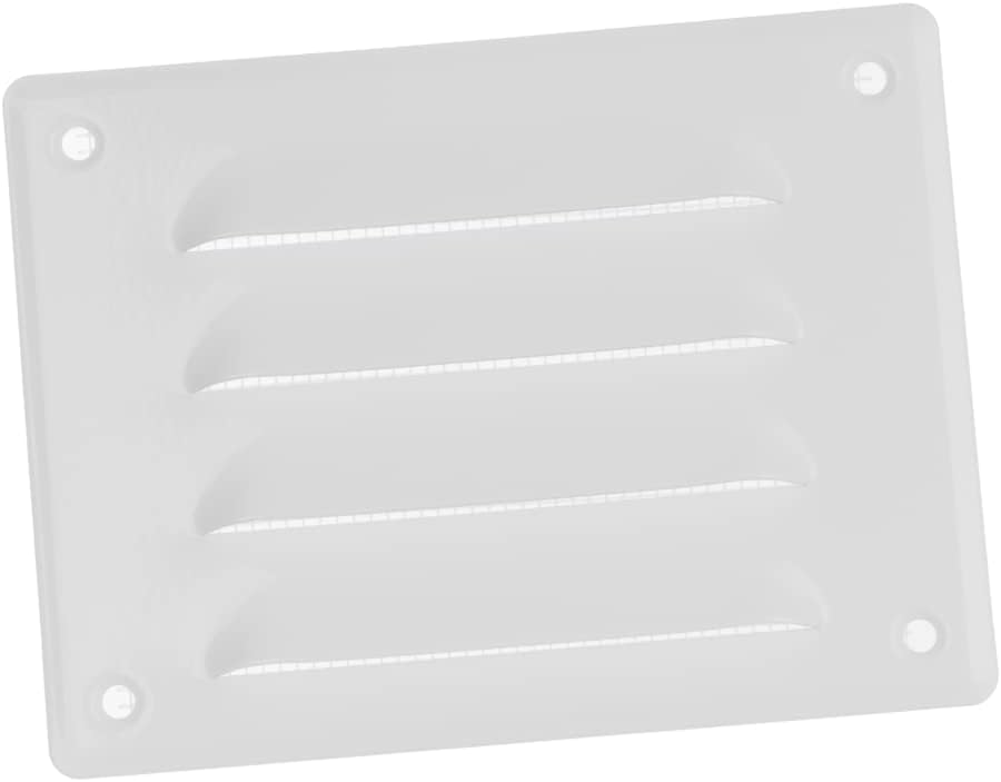 EUROPLAST 140x105mm White Metal Air Vent Grille Cover with Insect Mesh