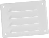 EUROPLAST 140x105mm White Metal Air Vent Grille Cover with Insect Mesh