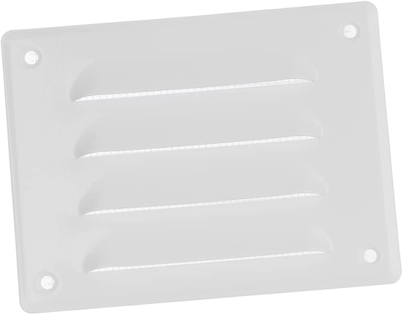 EUROPLAST 140x105mm White Metal Air Vent Grille Cover with Insect Mesh