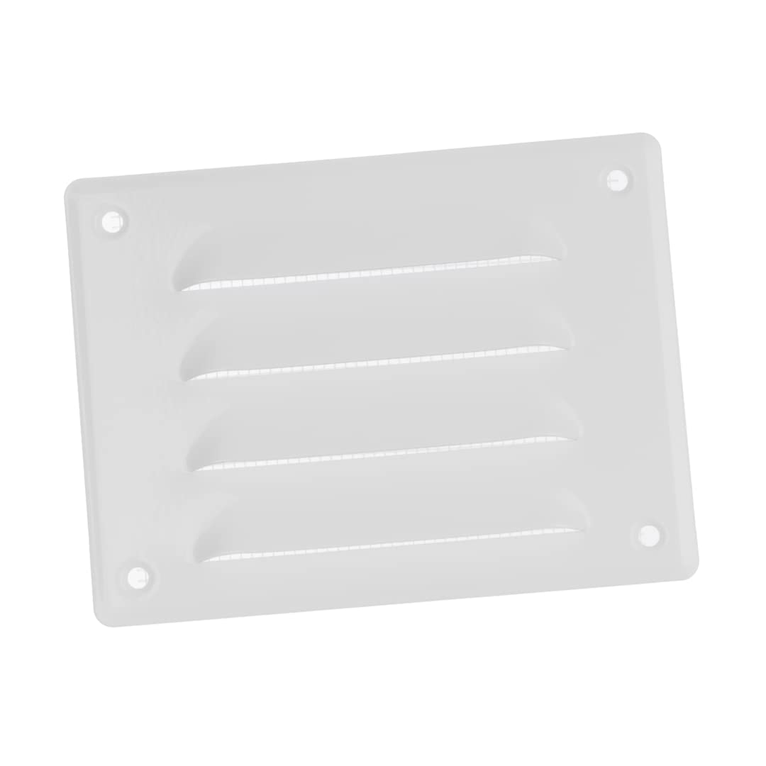140x105mm / 6x4" inch White Metal Air Vent Grille Cover with Insect Mesh - Ventilation Cover