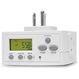 TOPGREENER Heavy Duty Outlet Timer TGT02 7 Day Programmable Plug-In Digital Timer for Lights, Lamps, Electrical Outlets, Outdoor | Grounded, Random and Daylight Savings Timer Switch | 120V, 15A, 1800W