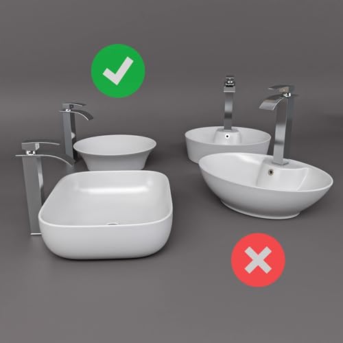 Kadelg High Bathroom Basin Tap, Modern Bathroom Basin Mixer, Hot and Cold Water Undersink Tap, Comes with 3/8 Inch Hose 60 cm Long