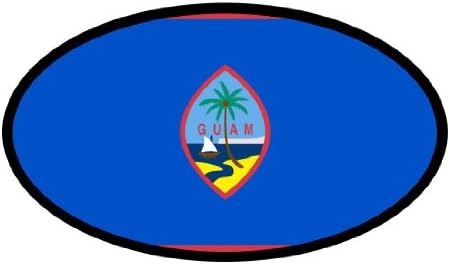 Guam Flag US Pacific Territory Island Car Bumper Sticker Decal Oval
