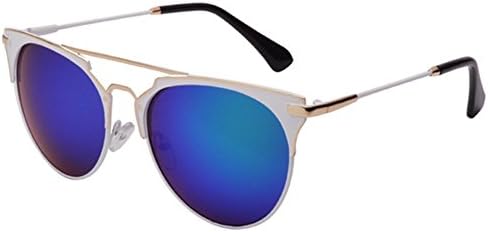 LuxuryEye Party Cute Cool Fashion Accessory Attracitve Super Star Style Metal Girl Sunglasses(Blue)