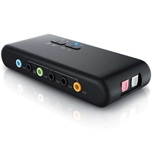 CSL-Tarjeta-de-Sonido-USB-71-Externa-8-Canales-Canal-71-USB-Soundbox-Dynamic-3D-Surround-Sound-para-hasta-8-Altavoces-grabacion-reproduccion-simultanea-para-Audio-analogicos-y-Digitales