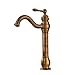 Hiendure™ Vintage Deck Mount Bathroom Vessel Sink Faucet Single Lever Control Tall Spout Lavatory Vanity Sink Faucet Basin Mixer Taps,antique Brass Finish