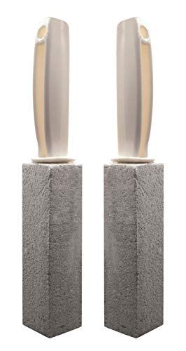 KAWABOSS Pumice Cleaning Stone with Handle - Fine Grit, Efficient, Toilet Bowl Ring Remover Cleaner Brush for Cleaning Hard Water Residues BBQ Pool Stain Rust (2 PCS)