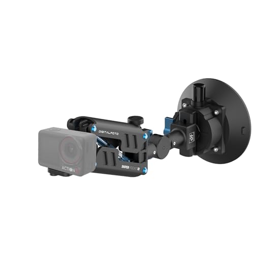 Osmo Pocket Car sucker Mount Blade Arm Sunction Cup Shock Vertical shock Absorbing Car Shooting With safety lock rope 40kg load-bearing Compatible with DJI Osmo Pocket/Gopro/360Action Camera
