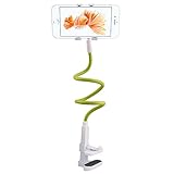 JunLi Long Arm Cell Phone Holder Cradle Lazy Clip-on Holder Kit Hands Gooseneck Mount for Bed, Car, Desktop for Iphone /Samsung /Htc,Green