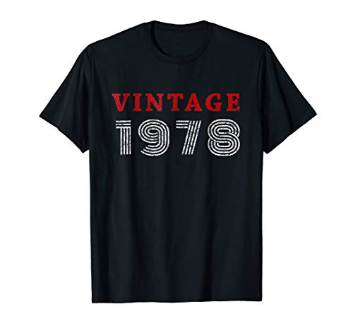 Mens 40th Birthday Gift Vintage 1978 Year T-Shirt Large Black