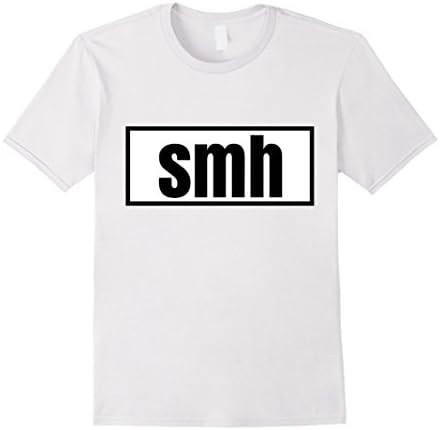 Smh white t shirt (slang shirt, urban slang t shirt) - Male Medium - White