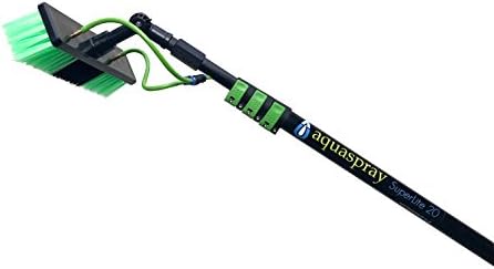 Water Fed Pole Kit for Window Cleaning &amp; Solar Panel Washing (20 Foot Reach)- AquaSpray Superlite 20