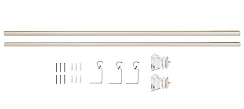 Sheffield Home, AMG, and Enchante Accessories, Diamond Curtain Rod, 22 to 42-Inch, Satin Nickel