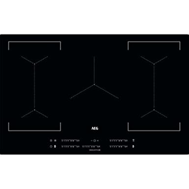 AEG IKE85451IB Kochfeld / 80 cm / Glasfarbe Schwarz / Induktionskochfeld mit Hob²Hood-Funktion / autarkes Kochfeld / rahmenlo