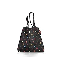 reisenthel Mini Maxi Shopper, Foldable Reusable Shopping Tote with Elastic Band, Dots