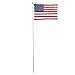 Super Tough 20ft Telescoping Silver Flagpole | 3x5ft Sewn Nylon US Flag | Spring Release System | Rust-Proof Aluminum | Gold Ball Top | Rotating Clips | Easy Installation | Residential Outdoor Display