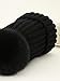 LITHER Winter Knit Hat Real Fox Fur Pom Pom Womens Girls Knit Beanie Hat Black