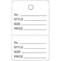 1000 Yellow Price Tags With Stubs - Unstrung Receipt Tags For Retail