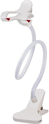 OCTO MOUNTS - 360 Degree Rotating Cellphone Stand Holder, Lazy Bracket with Gooseneck Flexible Arm for All Smartphones Including iPhone Galaxy Android Samsung WHITE