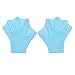 Kangkang@ Swimmers Web Training Equipment Paddles Imitation Duck Palm Diving Gloves Water Gear Silicone Swim Webbed Gloves for Kids (Blue, S)