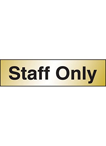 Caledonia Signs 59080 Staff Only Label, Engraved Brass Effect Pvc, 140 mm x 35 mm, green|black, 140 x 35 mm