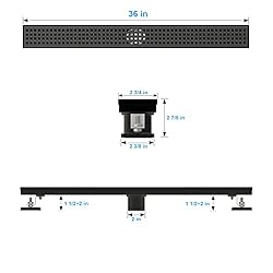WEBANG 36 Inch Shower Linear Black Drain