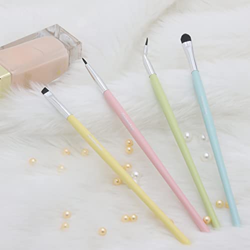 Eyebrow Brush 4 Pcs Ultra-Thin Eyeliner Brush Eyeshadow Brush Set Angled Eyeliner Brush Fine Point Brush Precision Eye All Over Shader, Tapered Soft Blender Eyebrow Brush Eye Makeup Brushes