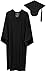 College Fashion Graduation Cap Gown Tassel 2017 Year Charm, Set Elegant, size 45 black