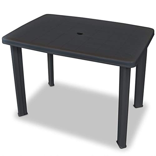 vidaXL Bistroset 3-TLG. Balkonset Balkonmöbel Gartenmöbel Gartengarnitur Gartenset Sitzgruppe Tisch 2 Stühle Klappstuhl Kunststoff Anthrazit – Bild 4