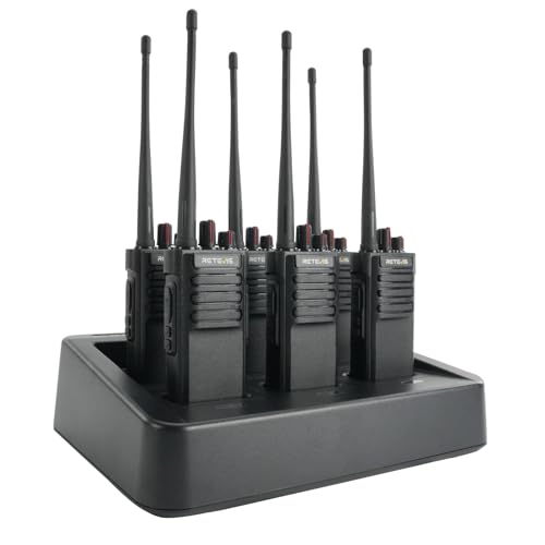 Retevis RT29D Radios with Long Range, IP67 Walkie Talkie Waterproof with 6-Way Charger, 3200 mAh, DMR Walkie Talkies for Adults, Hotel, Construction Site, Manufacturing, Logistics (Pack of 6)