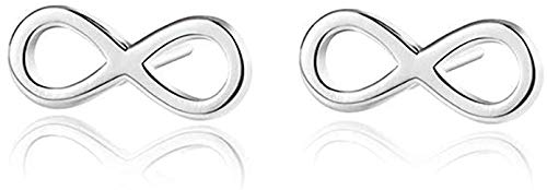 Infinity Tiny 925 Sterling Silver Small Stud Earrings for Women Teen Girls Sensitive Ears Cute Mini Huggie Post
