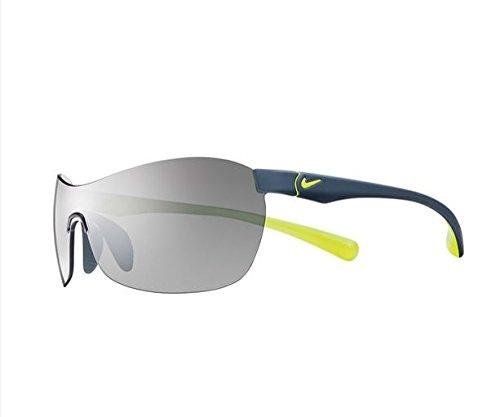 Nike EV0742-007 EXCELLERATE Sunglasses (One Size), Matte Dark Magnet Grey/Volt, Grey with Silver Flash Lens