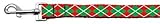 Dog Supplies Christmas Argyle Nylon Ribbon Leash 1 Inch Wide 6Ft Long