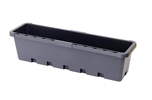 GreenLife Blumenbox 3 Stück Pflanzkasten Blumenkasten Balkonkasten (Anthrazit)