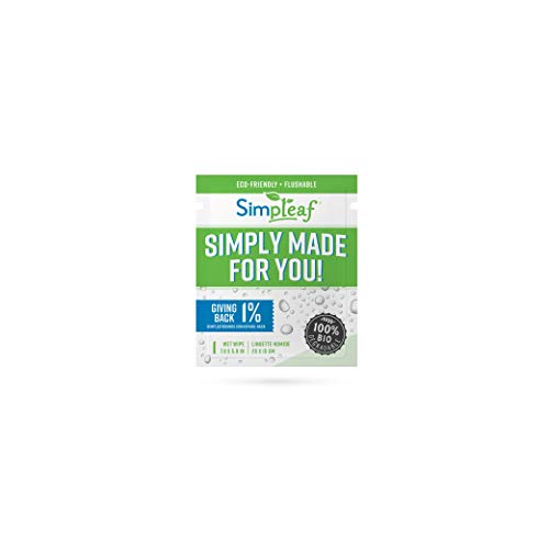 Simpleaf Flushable Wet Wipes (Single Packs): Eco- Friendly, Thick and Effective, Paraben and Alcohol Free, Hypoallergenic and Safe for Sensitive Skin, Vitamin E with Soothing (60 Counts)