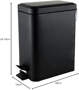 Beldray 5L Pedal Bin Rectangular Soft Close Black with Inner Bucket view 9