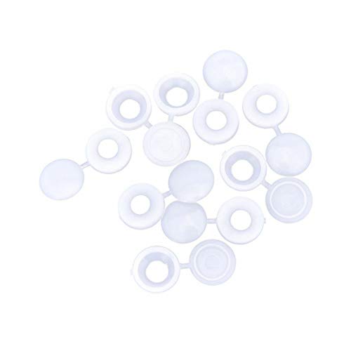 50pcs Plastic Screw Caps - Folding Snap-on Flip Tops Fit M4 Screw Protector for Furniture Decorative (White)