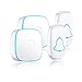 Wireless Doorbell for Home IPX4 Waterproof 1000 Feet Range Remote Door Bell Chime Kit (2 Push Button& 2 Receivers) 38 Chime Tunes/4 Level Volume Loud& LED Flash, No Batteries Required, White