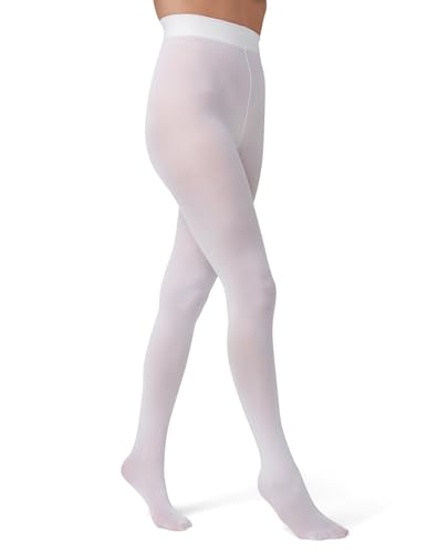 HUE Women’s Opaque Sheer to Waist Tights, White, 1