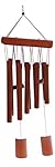 Bamboo Wind Chimes - Large Brown Indoor Outdoor Wooden Melody - 24"