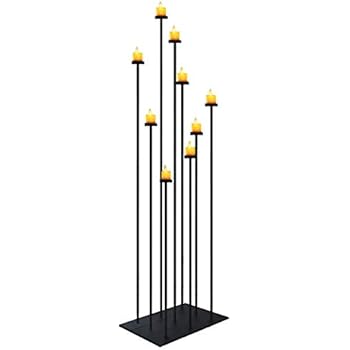 Smtyle Diy 9 Candelabra Floor 70 Inch Tall Candle Holders Centerpiece For Wedding Decor Using Tealight Set Large With Black Iron