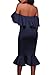 AlvaQ Women's Summer Off The Shoulder Evening Mermaid Midi Dress Plus Size Formal Medium Blue