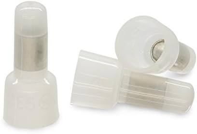 Closed End Crimp Terminal, Nylon Wire Connector, Tin-Plated Copper Core, CE5, 12-10 Gauge - UL Listed - Pack of 50