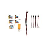 EACHINE E010 Batteries, 3.7V 150MAH 30C Lipo Battery USB Cable Charger Set for EACHINE E010 E013 JJRC H36 GoolRC T36 Quadcopter